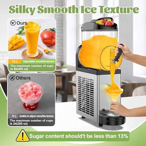 12L Commercial Slushie Machine Frozen Drink Maker Stainless Steel Slushy (12L)