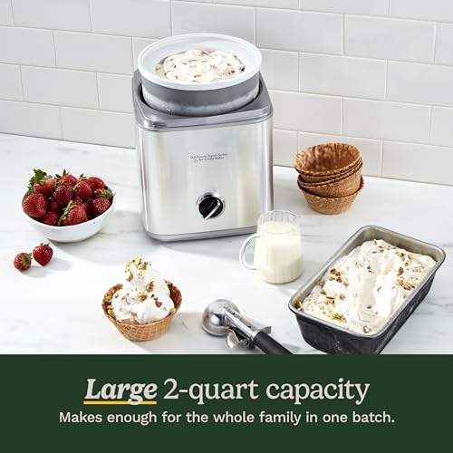 Ice Cream Maker Machine (Brushed Chrome / 2 Quart)