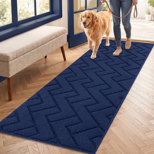 Dirt Trapper Indoor Doormat (Navy Blue / 59" x 20" (Rectangular))