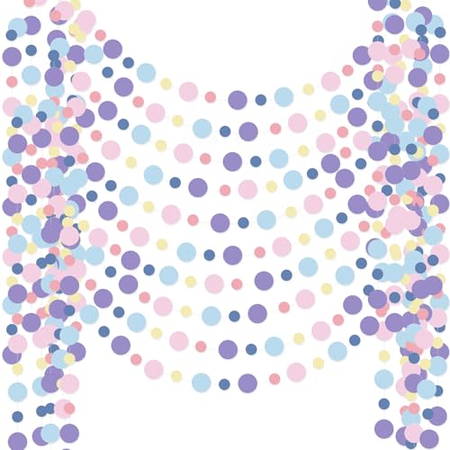 10 Pieces Dot Garland Banner Hanging (Pastel Rainbow Color)