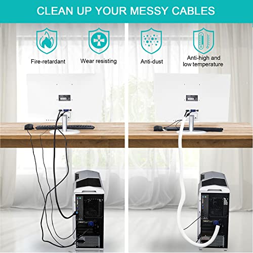 20ft 1 2 inch White Cable Sleeve (20 Foot)