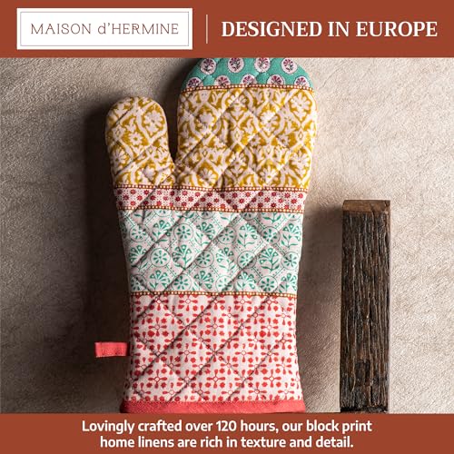 Maison d'Hermine Oven Gloves 100% Cotton Oven Mitt (002 - Provence / 7.5" x 13" (Oven Mitt))