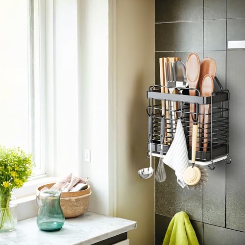 Utensil Holder (Black / 2 Grids)
