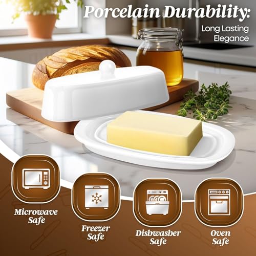 Standard Ceramic Butter Dish with Lid (White / Standard)