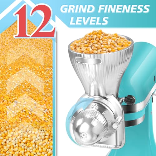 All Metal Grain Mill Attachment for KitchenAid Stand Mixers Wheat Grinder Flour Mill for Sourdough Baking (Slive)