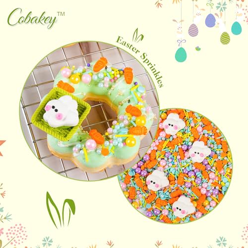 Easter Sprinkles for Cookies 4.23 Ounce Carrot Sprinkles for Baking Rabbit Toppers Perfect for Easter Cake Decorations (Rabbit Toppers)