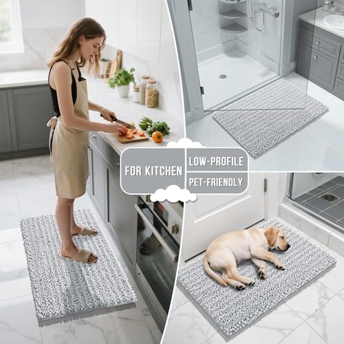 Long Bathroom Rugs Non Slip Washable 44x24 Inch