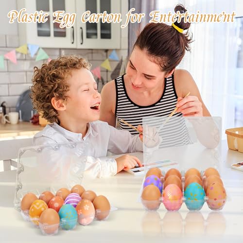 60Pack Plastic Egg Cartons Cheap Bulk 3x4 Grids Reusable Egg Containers (60Pack-3x4Grids)