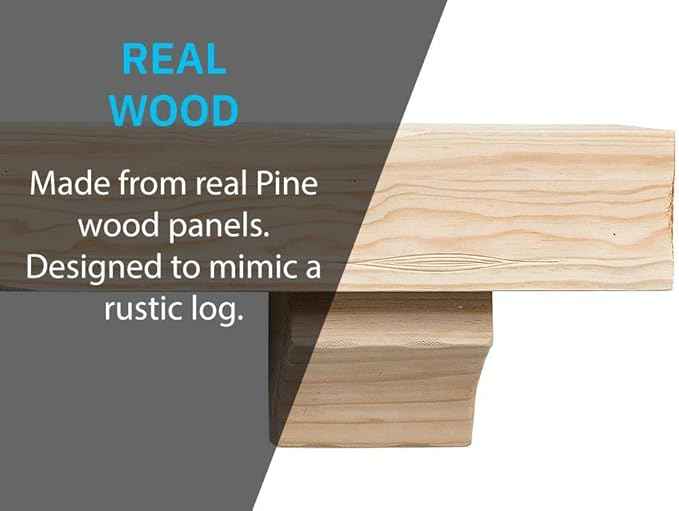 MANTELSDIRECT Breckenridge 72” Fireplace Mantel Shelf with Corbels – Rustic Floating Mantel Shelf for Over Fireplace – Unfinished - Wood Shelf for Wall – Pine Box Construction