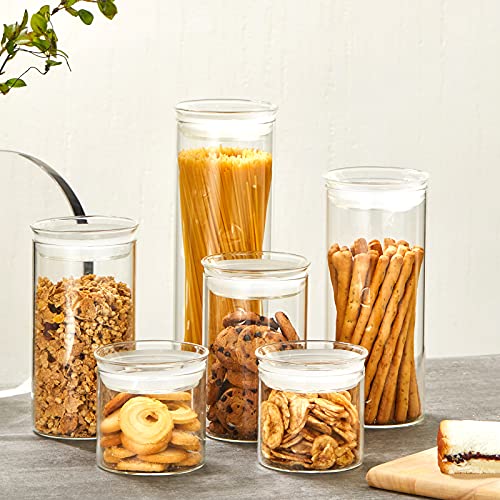 17oz Glass Jars with Airtight Lid (Clear / 5-20oz 6Pack)