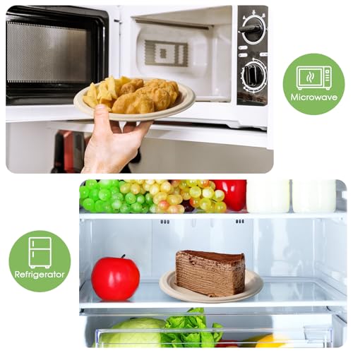 6 in 200 Pack Natural Disposable Compostable Dessert Paper Plates (6in-200natural)