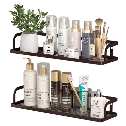 2 Pack 16.5" Extra Long Slim Hollowout Shower Caddy (Vintage Bronze / U-Shape Easy Access (16.5" Extra Long))