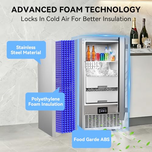 Under Counter Ice Maker with Refrigerator Function (Stainless Steel)