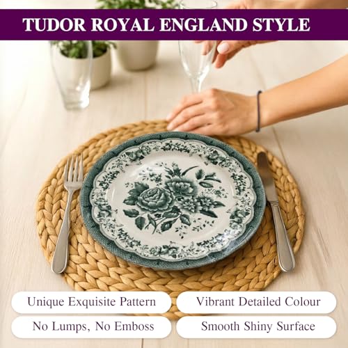 Royal 12 Piece Porcelain Dinnerware Set for 4 (12 / VICTORIA Green)