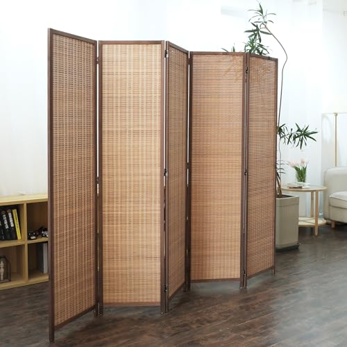 5 Panel Bamboo Room Divider (Brown / 5 Panel)