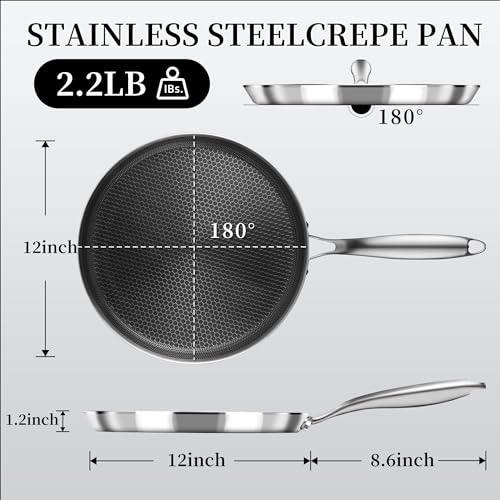 12 Inch Stainless Steel Crepe Pan (12inch)