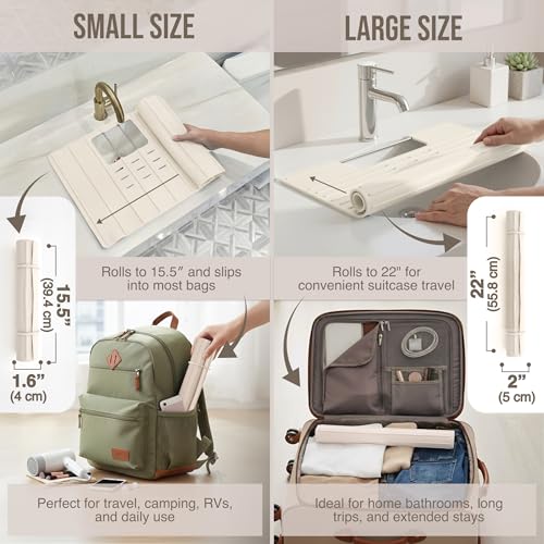 Bathroom Sink Cover for Counter Space (Taupe / Large)