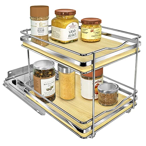 lite™ Pull Out Spice Organization for Cabinets (Wood / 8-1/4" - 2 Tier)