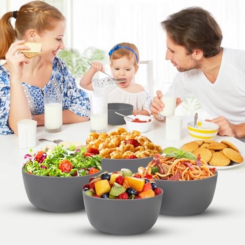 EI 8pcs Wheat Straw Bowls (Dark Grey Wheat Straw Bowls)