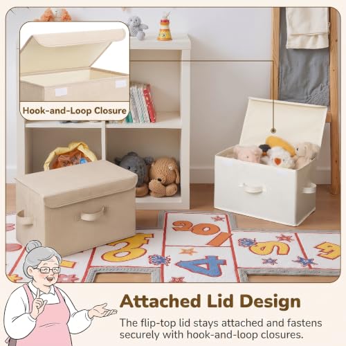 Memory Keepsake Storage Box (Ivory White&Khaki / Large-2 Pack)