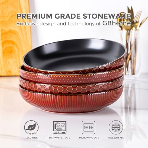 8.5'' Large Pasta Bowls (36oz / Rythmic Red)