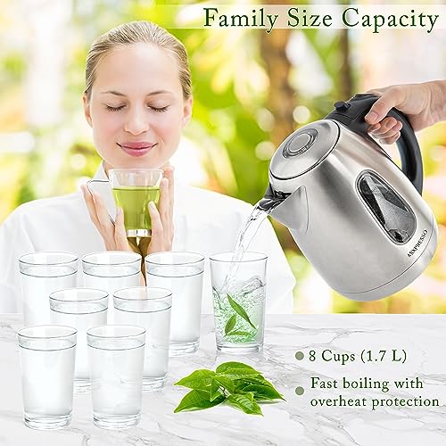 1.7 Liter Stainless Steel Electric Kettle (Stainless Steel 1.7L)