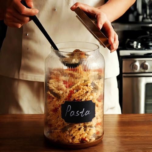 2 Pack Striped Borosilicate Glass Airtight Canisters (3/4 Gallon (Striped 2 pack))