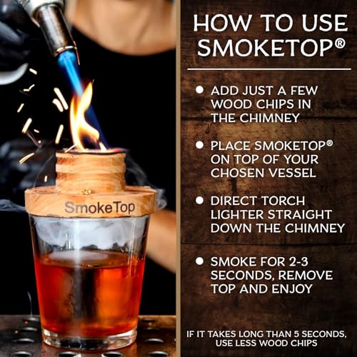 SmokeTop® Cocktail Smoker Kit for Food & Drinks with Sample of Wood Chips (1pack)