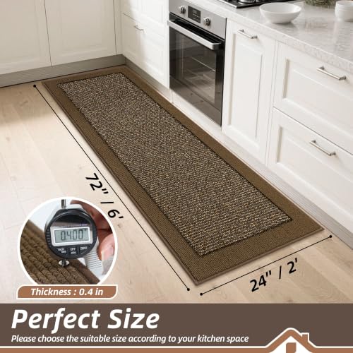 Kitchen Runner Rug 24"x72" (Brown / 24" X 72" (Rectangular))