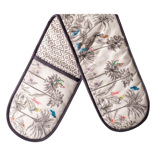 Double Oven Mitts 100% Cotton Double Oven Glove (021 - Amazonia / 7" x 35" (Double Oven Mitt))