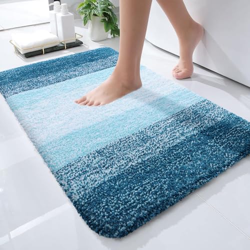 Small Bathroom Rugs 24x16 (24" X 16" / Peacock Blue)