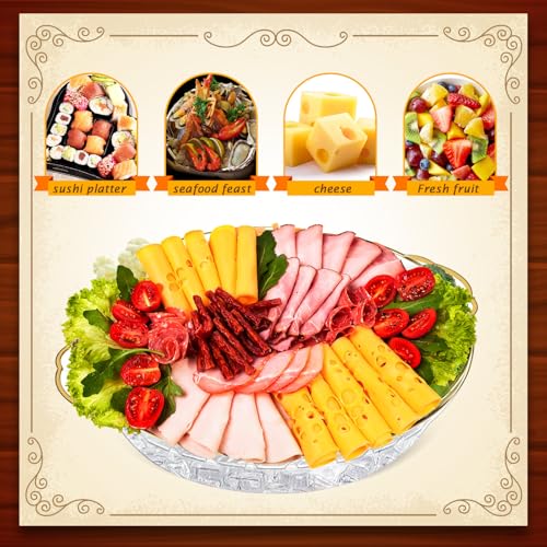 3 Set 11.8" Chilled Serving Tray Compartments for Parties (Gold)