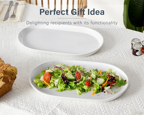 16 Inch Ceramic Serving Plates for Entertaining (2 Count)