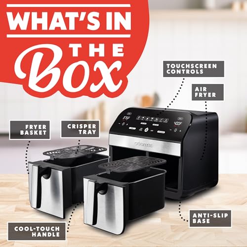 Air Fryer 10 Qt Dual Basket Capacity