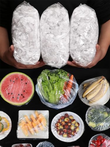 300PCS Elastic Food Covers Fresh Keeping Bags Disposable Stretchable Bowl Covers Universal Kitchen Wrap Seal Bags for Food Storage Bread Proofing and Outdoor Picnics (300 Count)