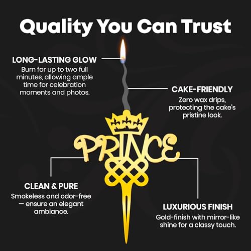 Prince Reusable Gold Romantic Cake Candle