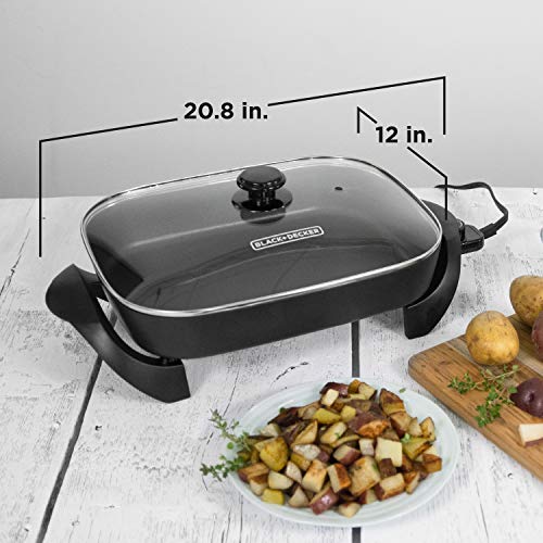 12x15 Inch Electric Skillet with Glass Lid (12" x 15")