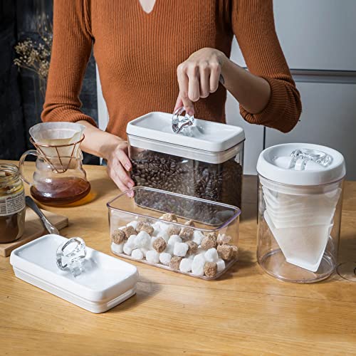 Flip Tite Storage Container with Lid 4” RECTANGULAR Airtight Ring Flip Top (3 Count)