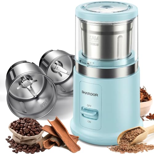 Quiet Coffee Grinder Electric (Blue / 2 BOWL)