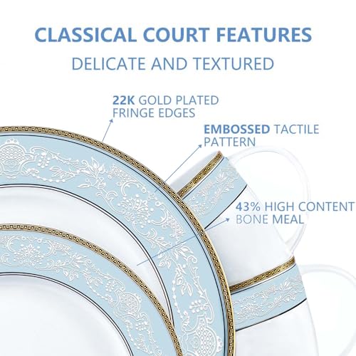 Fine Bone China Dinnerware Set (blue-green)