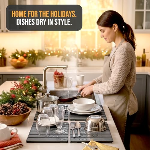 Large Foldable Stone Dish Drying Mat