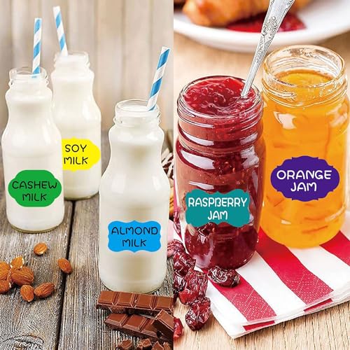 200PCS Fancy Shape Sticker Labels for Essential Oil (200 Count)