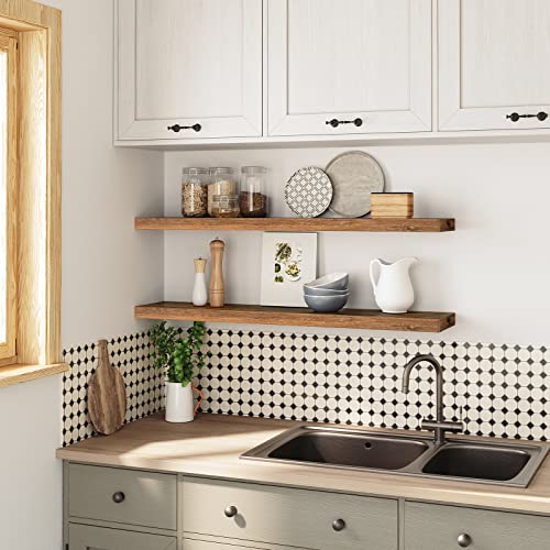 Floating Shelves for Wall (Rustic Brown / 39.4 Inches)