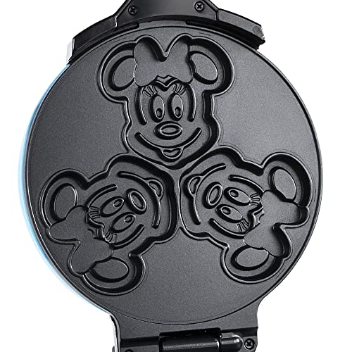 Disney Mickey & Minnie Double Flip Waffle Maker by Select Brands (White and Blue)
