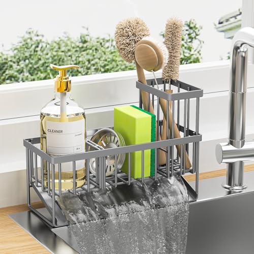 Sink Caddy Organzier with High Brush Holder