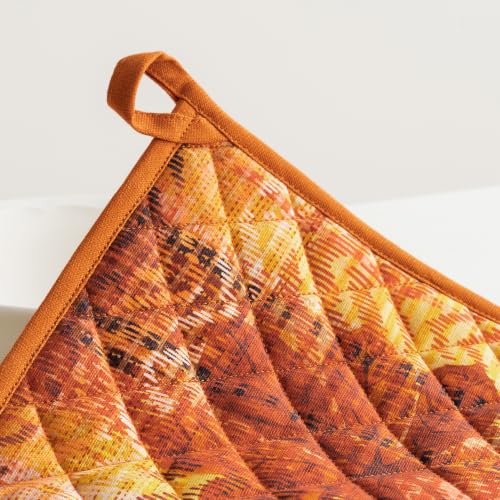 Pot Holders 100% Cotton Potholders (061 - Thanksgiving Tartan / 8" x 8" (Pot Holder Pack of 2))
