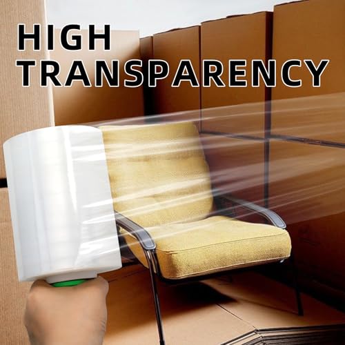Clear Stretch Wrap Film 5" x 1000ft Roll with Handle