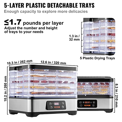Food Dehydrator Machine (5-Trays/300W)