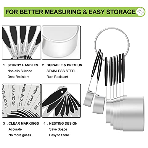 Measuring Cups and Measuring Spoons Set (Set of 25 / Black)