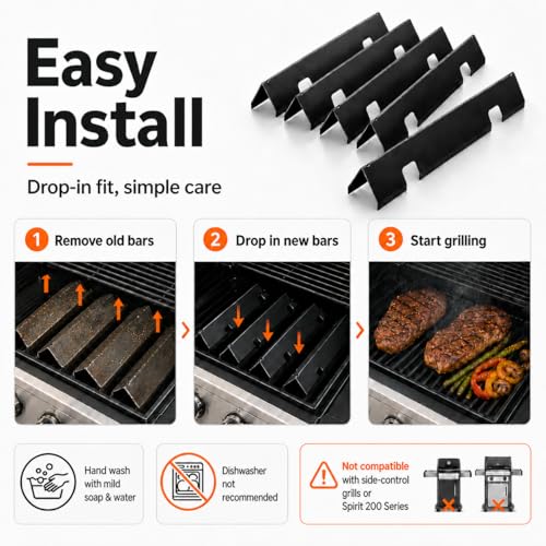 67046 Flavorizer Bars for Weber Spirit 300 (15.3"×2.6"×2.511" - 67046 Spirit 300)